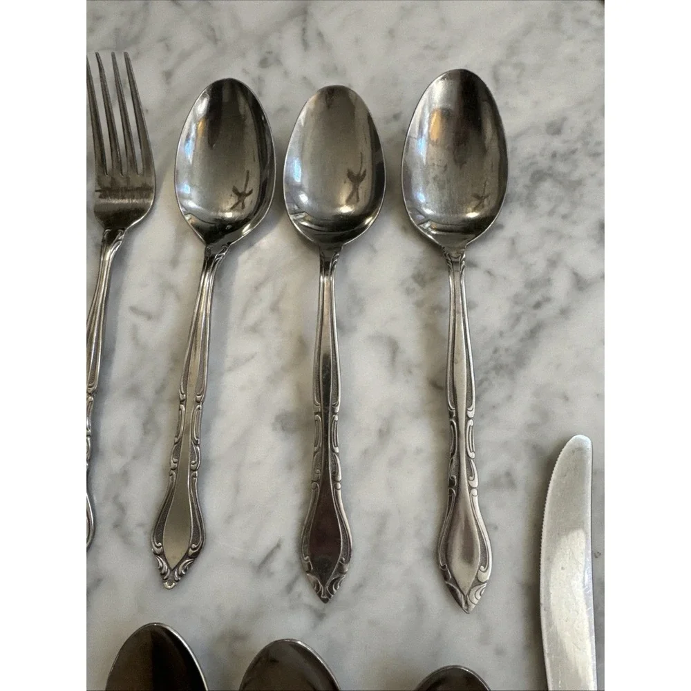Stanley Roberts Rogers Co Stainless Korea Auberge 3 Piece Place Setting (15)